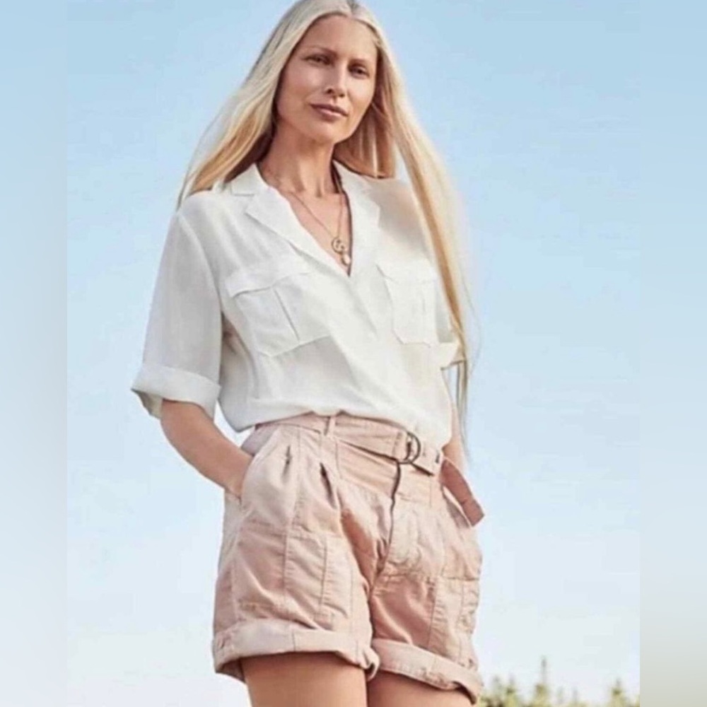J Crew Limited Edition D-Ring Patchwork Shorts Army Pale Pink Size 4